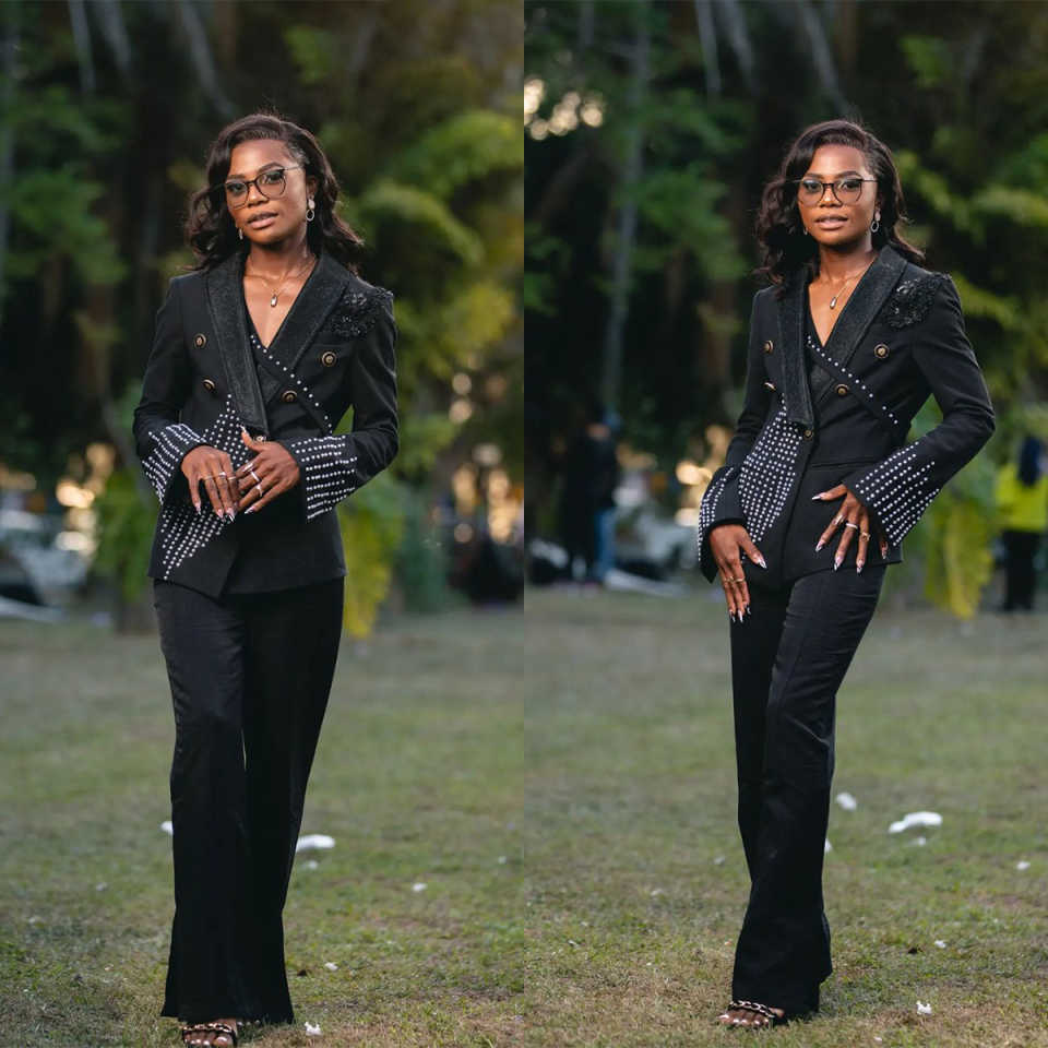 Unique Women'S Formal Wear - Benzersiz Tasarım İnci Boncuklu Kadın Pantolon