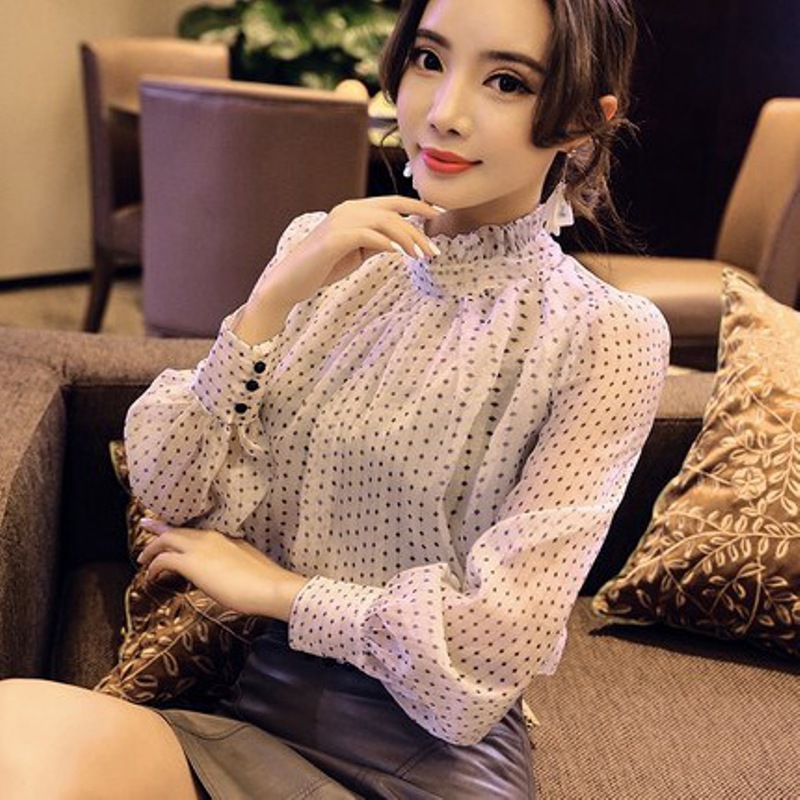 Women'S Formal Wear Blouse - Kadın Uzun Kollu Gömlek, Bol Bluz,