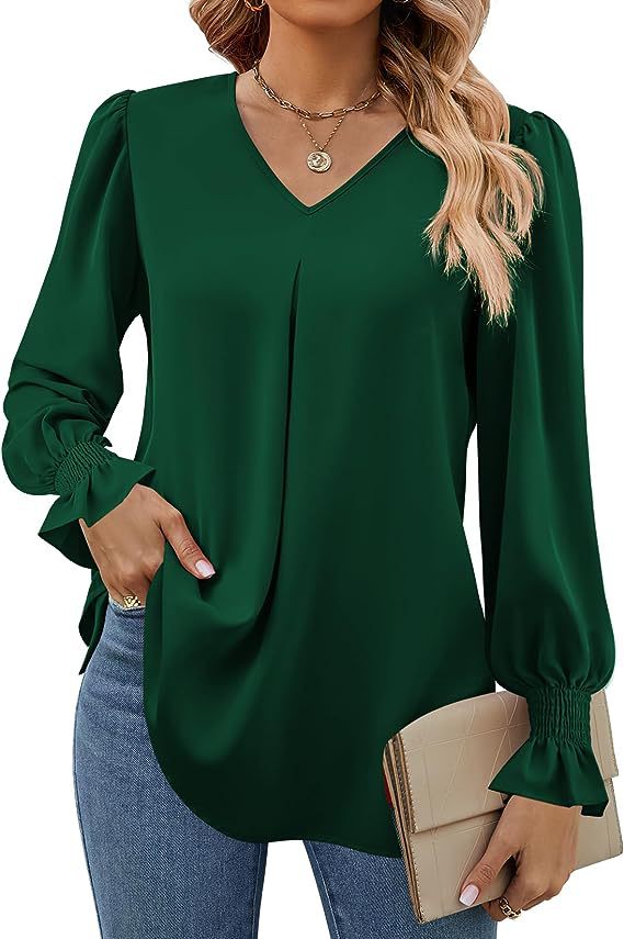 Women'S Formal Wear Blouse - Kadın Uzun Kollu Gömlek Bahar Düz