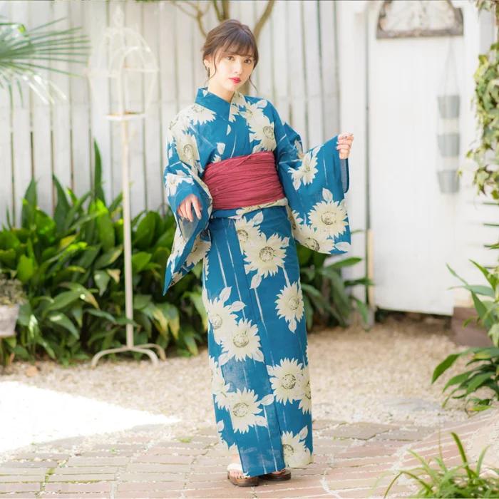 Japanese Women Formal Wear - Japon Kimono Yukata Kadın Pamuklu Geleneksel