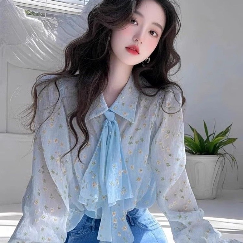 Fransız Zarif Mavi Ilmek Polo  - Women'S Formal Wear Blouse incelemesi ve fiyatı