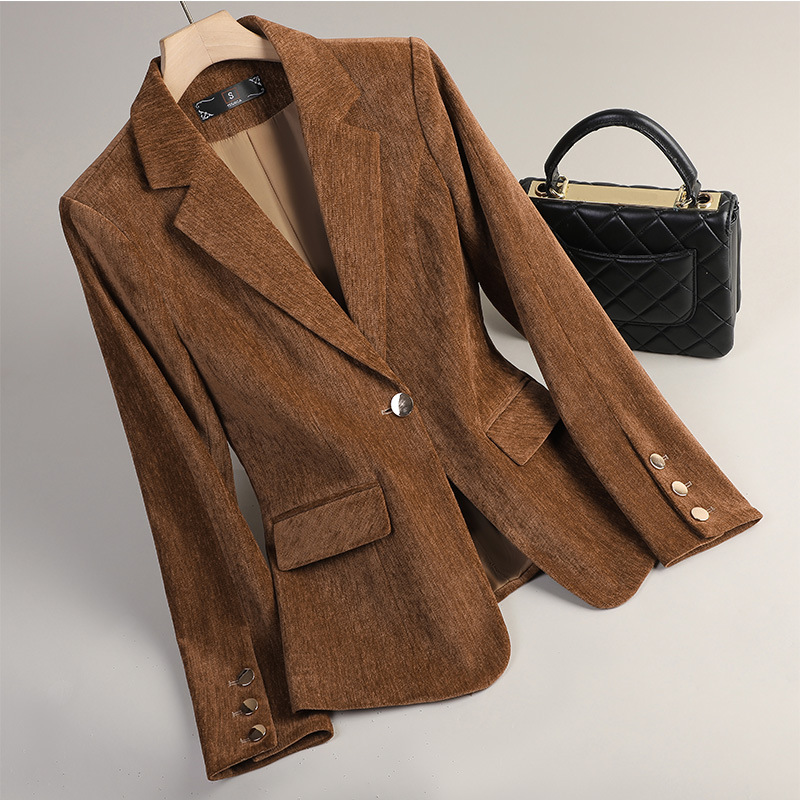 Sarı Altın Kadife Blazer Kadın - Women Formal Wear Business incelemesi ve fiyatı