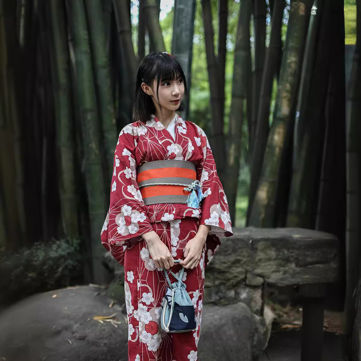Kırmızı Japon Yukata Kimono Ka - Japanese Women Formal Wear incelemesi ve fiyatı