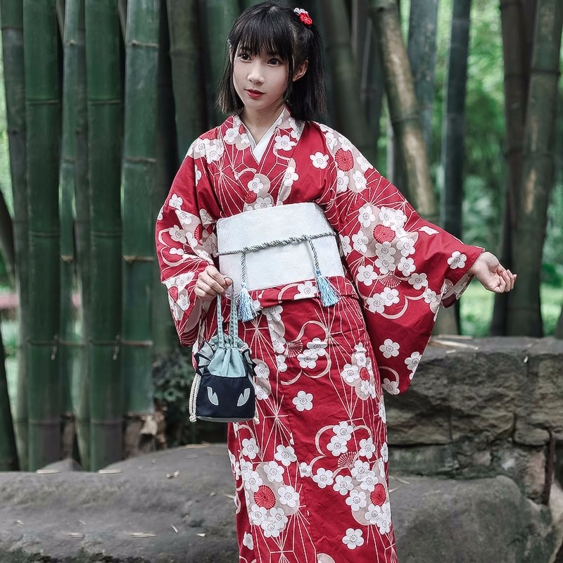 Kırmızı Japon Yukata Kimono Ka - Japanese Women Formal Wear incelemesi ve fiyatı