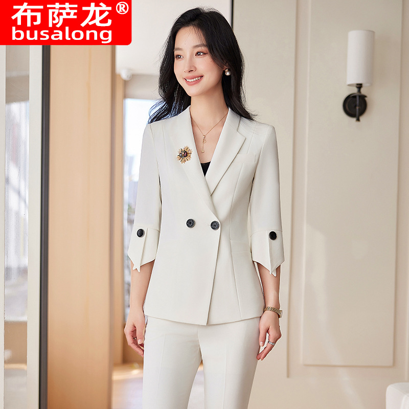 İlkbahar Yaz Yeni Sarı Takım E - Women'S Formal Wear Pants Suit incelemesi ve fiyatı