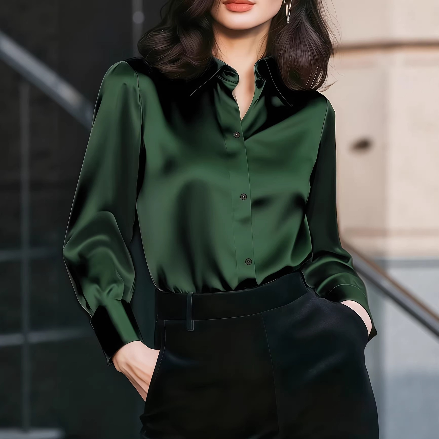 Kadın Saten Yaka Detaylı Bluz, - Women Formal Wear Business incelemesi ve fiyatı