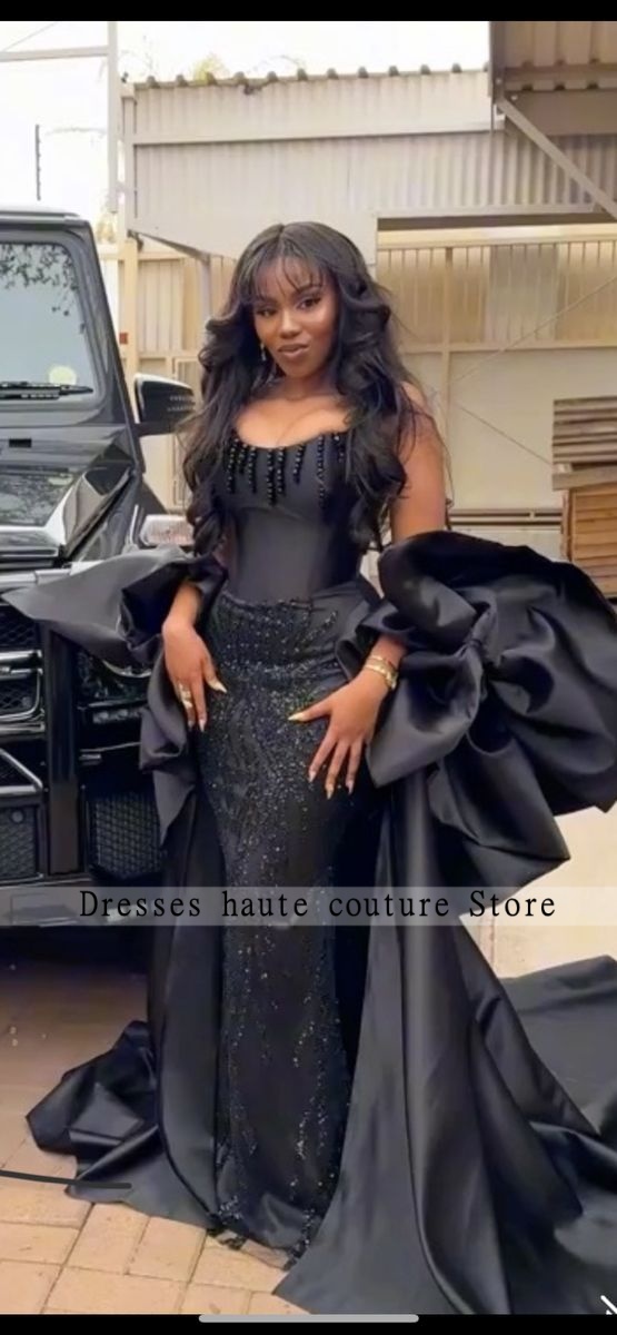 Siyah Parlak Saten Zarif Deniz - Women Luxury Formal Wear incelemesi ve fiyatı